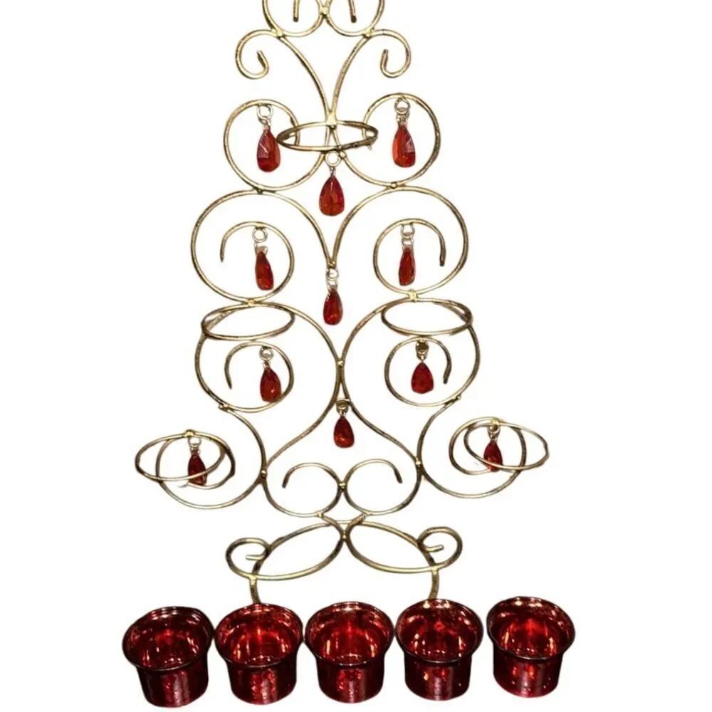 Rustic Metal Christmas Tree Candle Holder - Picture 9 of 9